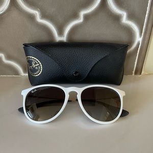 Women’s white framed Ray Bans